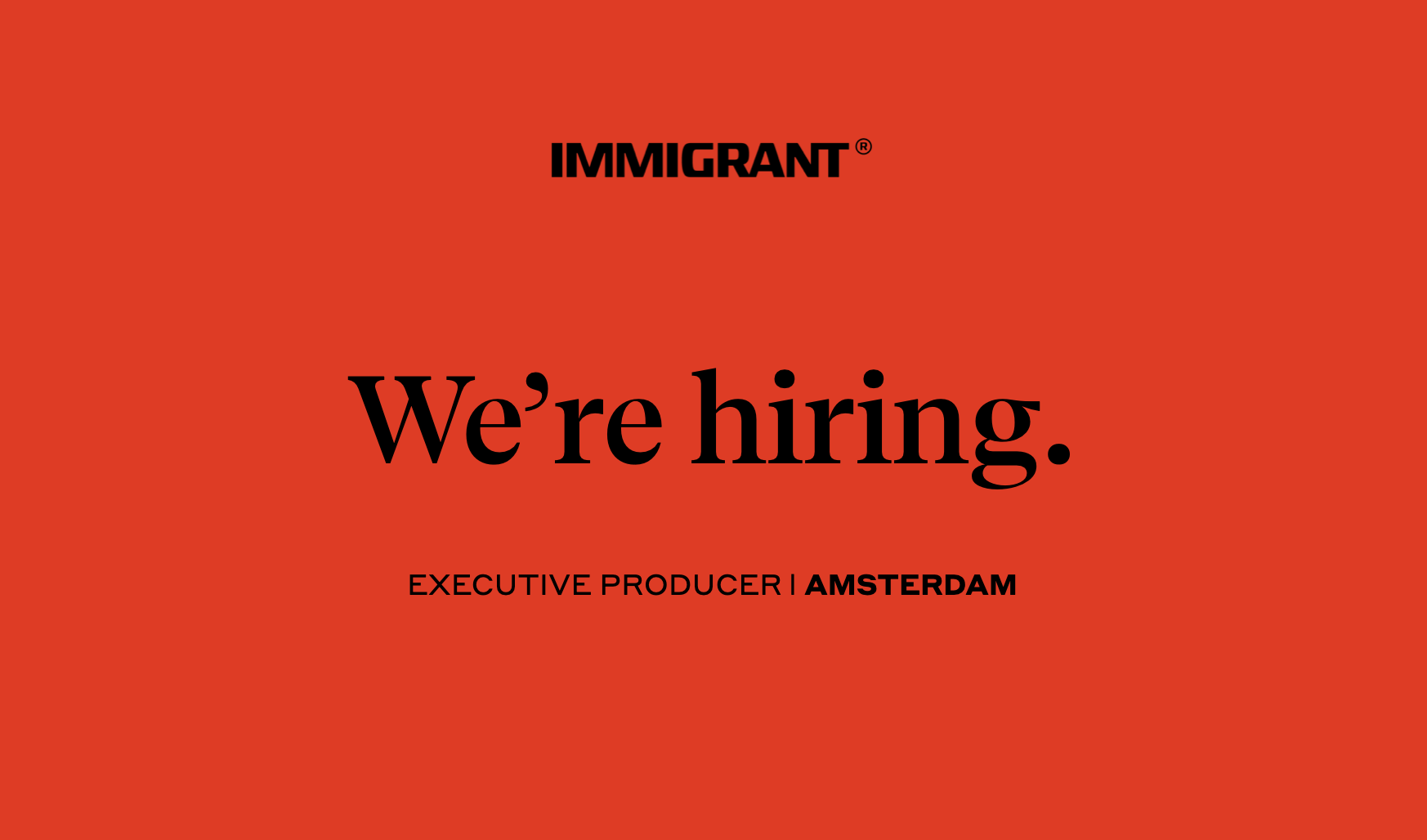 We're hiring We're hiring